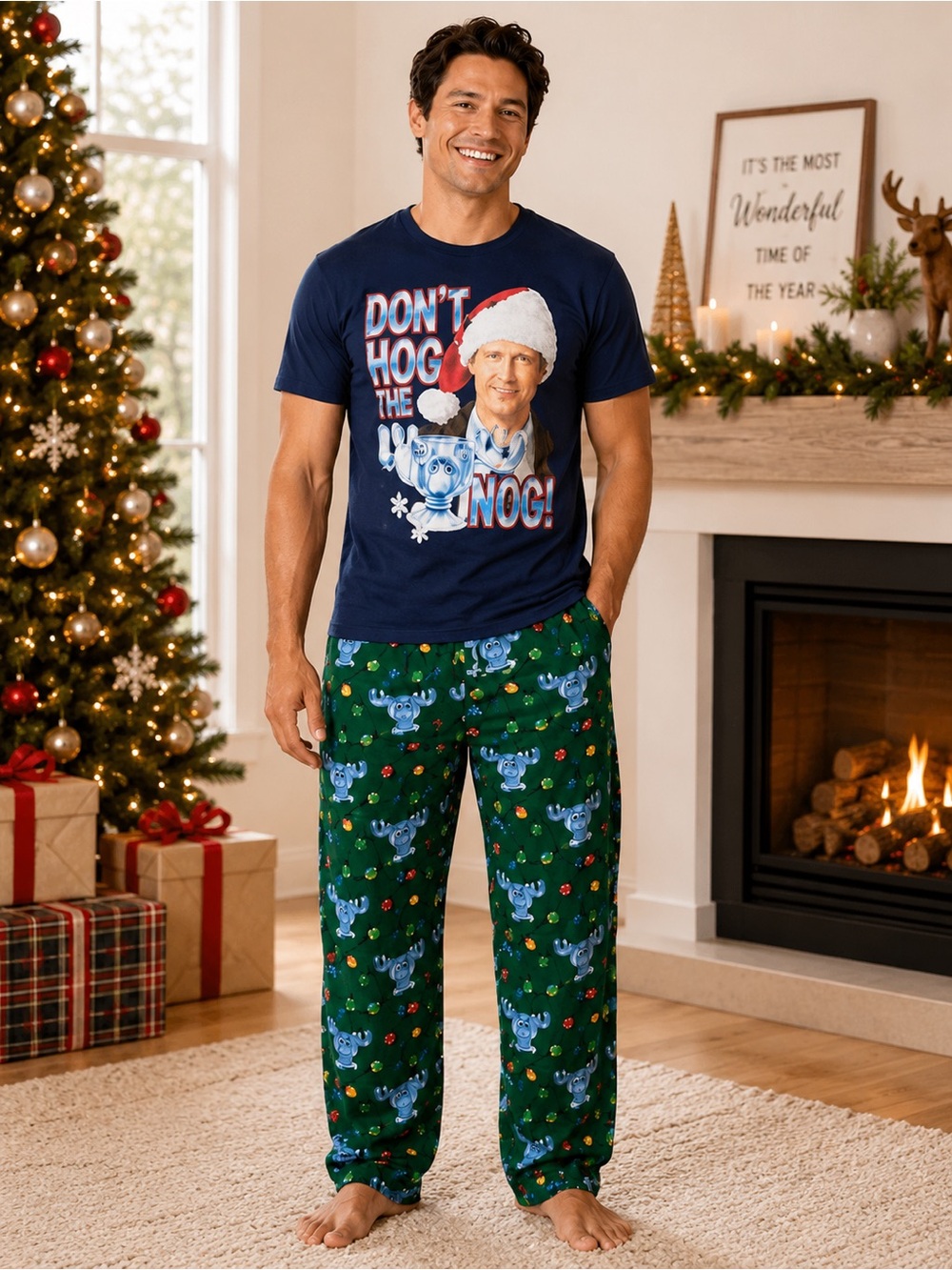 National Lampoon Christmas Vacation Pajama Set Men’s Holiday Loungewear NWT M